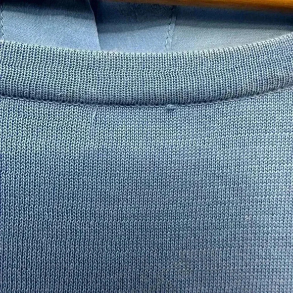 COS Silk  and Cotton 3/4 Sleeve High Low Blouse Shirt Blue Women's Size Medium - Picture 7 of 16